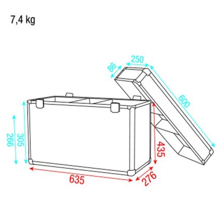 Showtec D7010 Case for 2 x Phantom 25/50/65